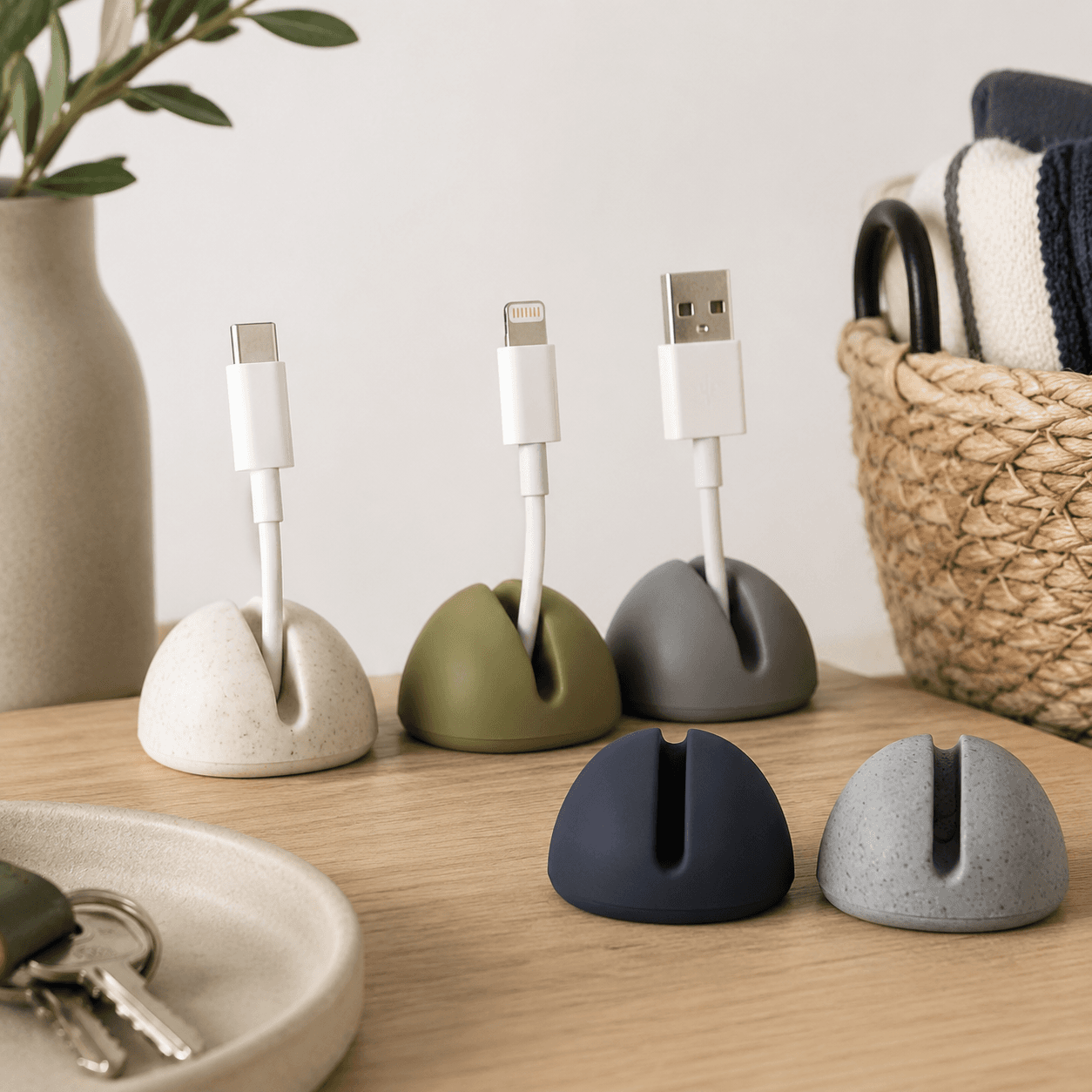 Cable Clip Kit — Self-adhesive clips that route charging cables out of the way.