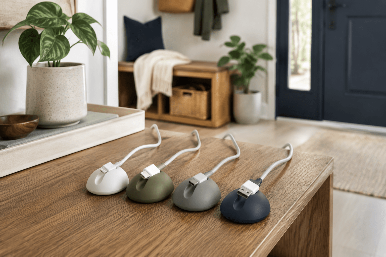 Cable Clip Kit styled in a home entryway
