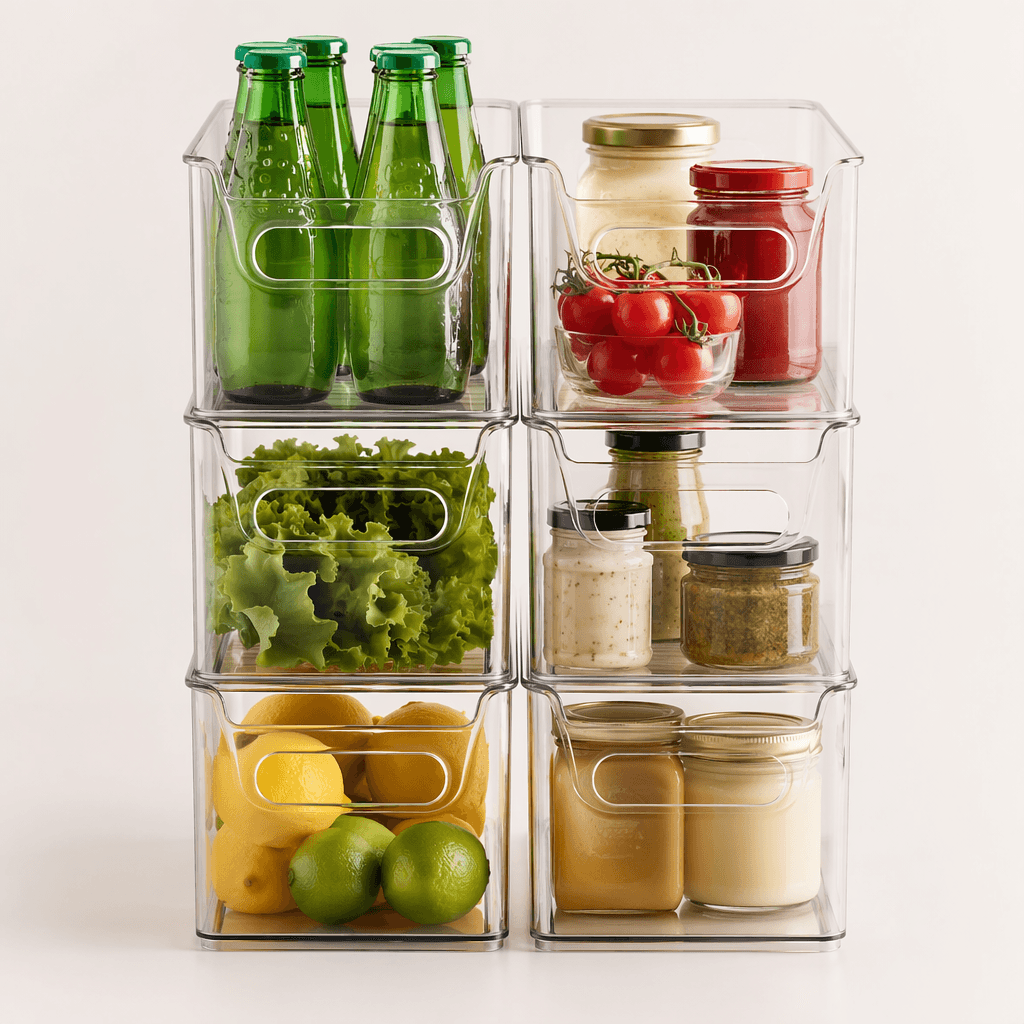 Stackable Fridge Organizer Bins (6)